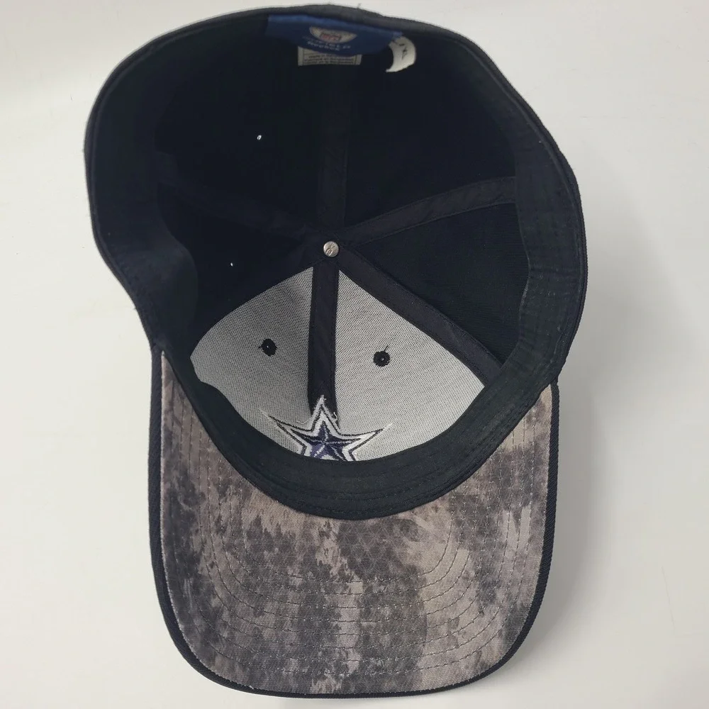 Dallas Cowboys Hat‎ Fitted L-XL Reebok Black NFL Football Logo Nylon Blend Men